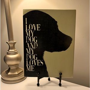 Wall art plaque of a black silhouette of a dog 🐕‍🦺